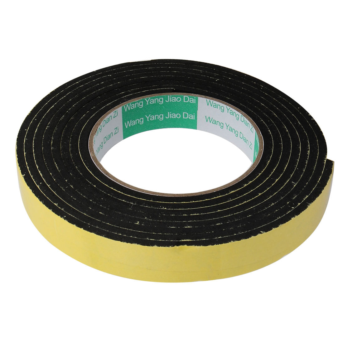 Harfington Thick Width Length Dual Side Shockproof EVA Sponge Tape, Yellow Black, Pack of 5