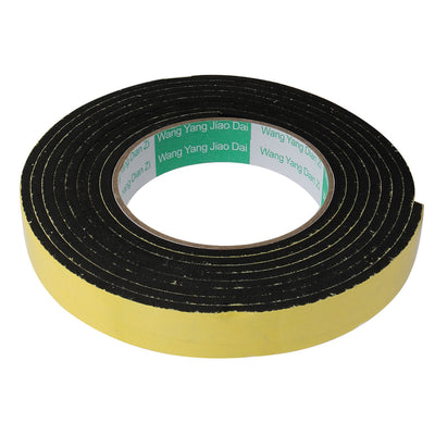 Harfington Thick Width Length Dual Side Shockproof EVA Sponge Tape, Yellow Black, Pack of 5