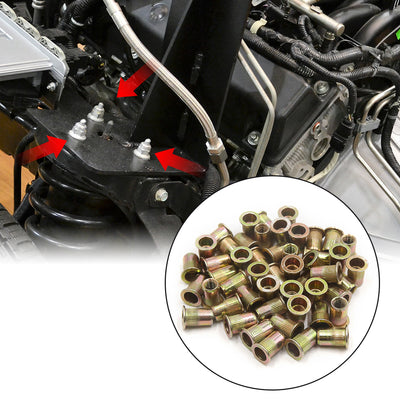 Harfington 50Pcs Zinc Plated Carbon Steel Car Rivet Nut Flat Head Threaded Insert  5/16-18