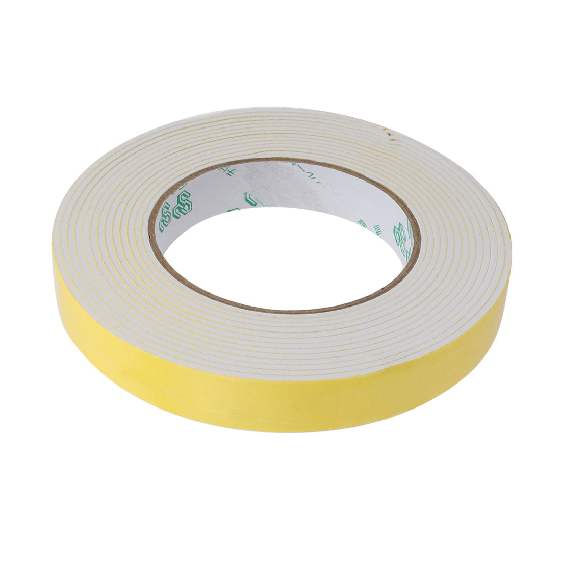 Harfington 15mm Width 2mm Thick Single Side Sealed Shockproof Sponge Tape White 5M Length