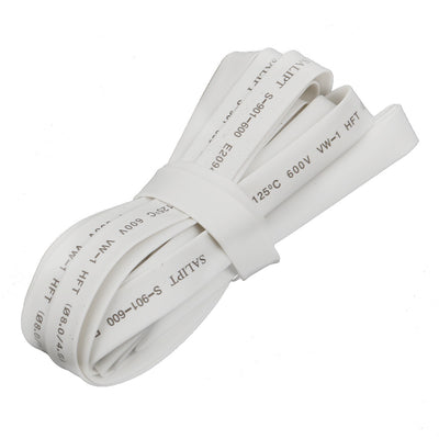 Harfington 16.5Ft Length 8mm Inner Dia Insulated Heat Shrink Tube Sleeve Wire Wrap White