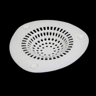 Harfington 145mm Diameter Silicone Drain Hair Catcher Strainer White 2pcs