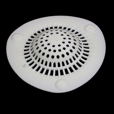 Harfington 145mm Diameter Silicone Drain Hair Catcher Strainer White 2pcs
