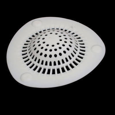 Harfington 145mm Diameter Silicone Drain Hair Catcher Strainer White 2pcs