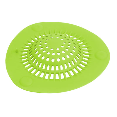 Harfington 145mm Diameter Silicone Drain Hair Catcher Strainer Green 2pcs