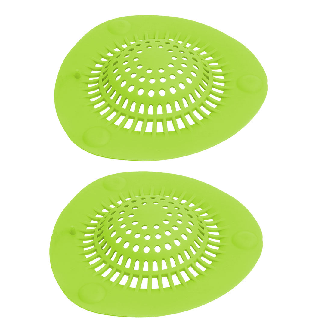 Harfington 145mm Diameter Silicone Drain Hair Catcher Strainer Green 2pcs