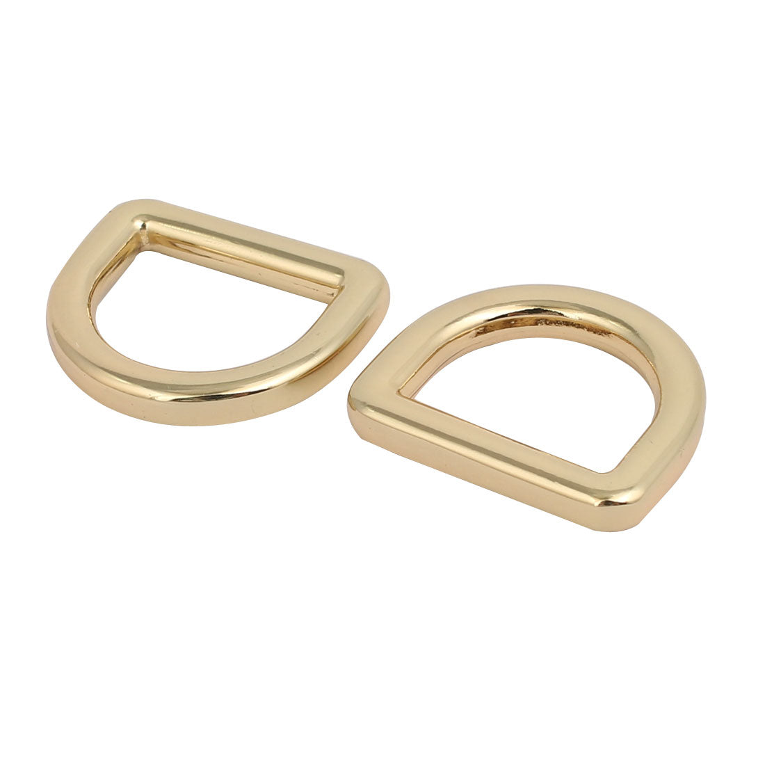 Harfington 19mm/0.75'' Inner Width Zinc Alloy D Welded Ring Light Gold Tone 2pcs
