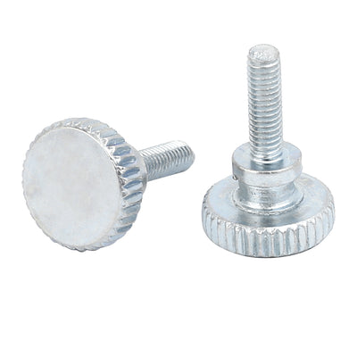 Harfington M3x10mm Carbon Steel Flat Knurled Head Fully Threaded Thumb Screw Bolt 22pcs