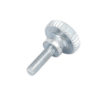 Harfington M3x10mm Carbon Steel Flat Knurled Head Fully Threaded Thumb Screw Bolt 22pcs