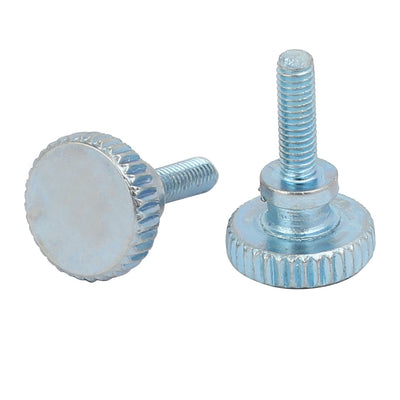 Harfington M3x10mm Carbon Steel Flat Knurled Head Fully Threaded Thumb Screw Bolt 12pcs