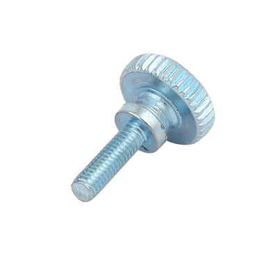 Harfington M3x10mm Carbon Steel Flat Knurled Head Fully Threaded Thumb Screw Bolt 12pcs