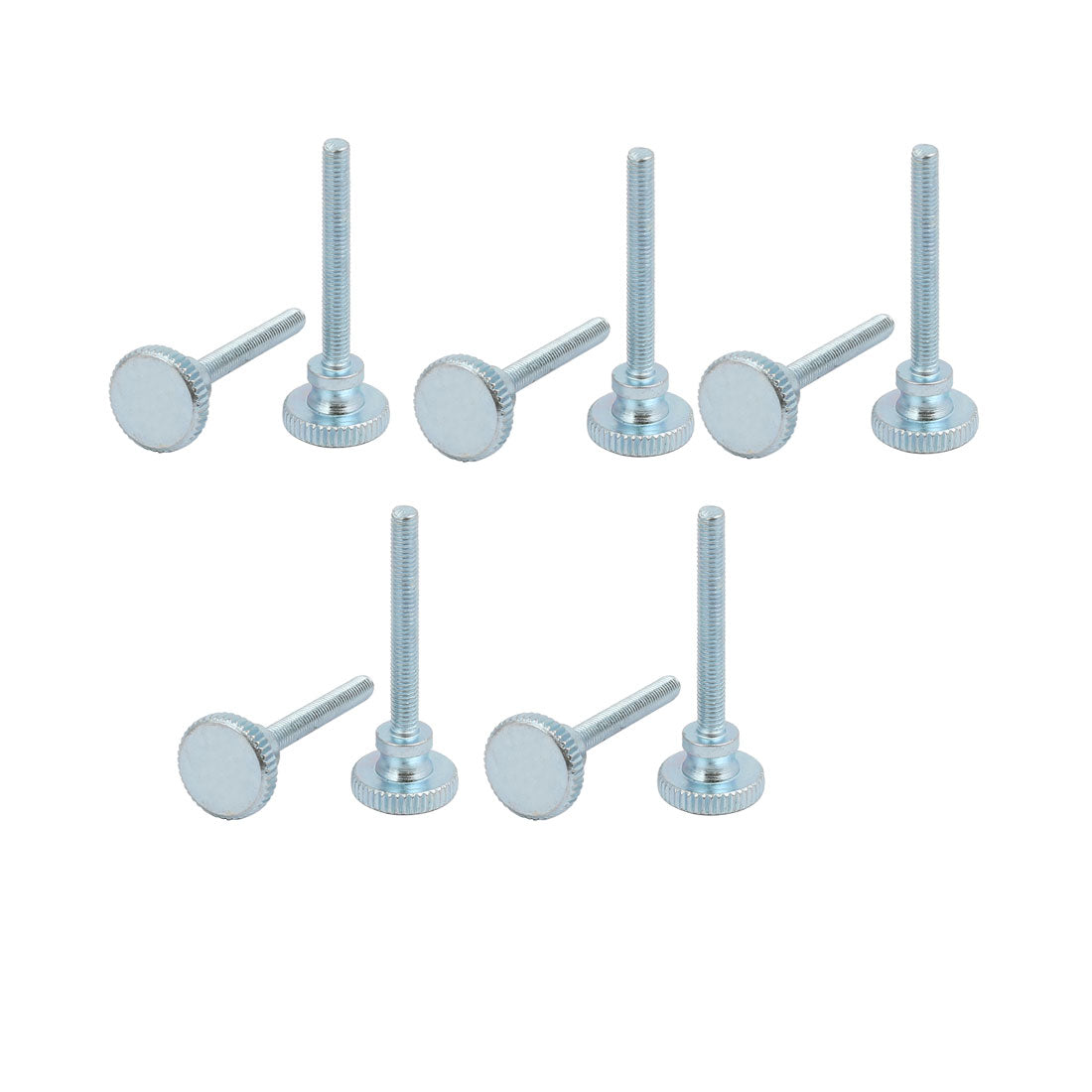 Harfington M3x25mm Carbon Steel Flat Knurled Head Fully Threaded Thumb Screw Bolt 10pcs