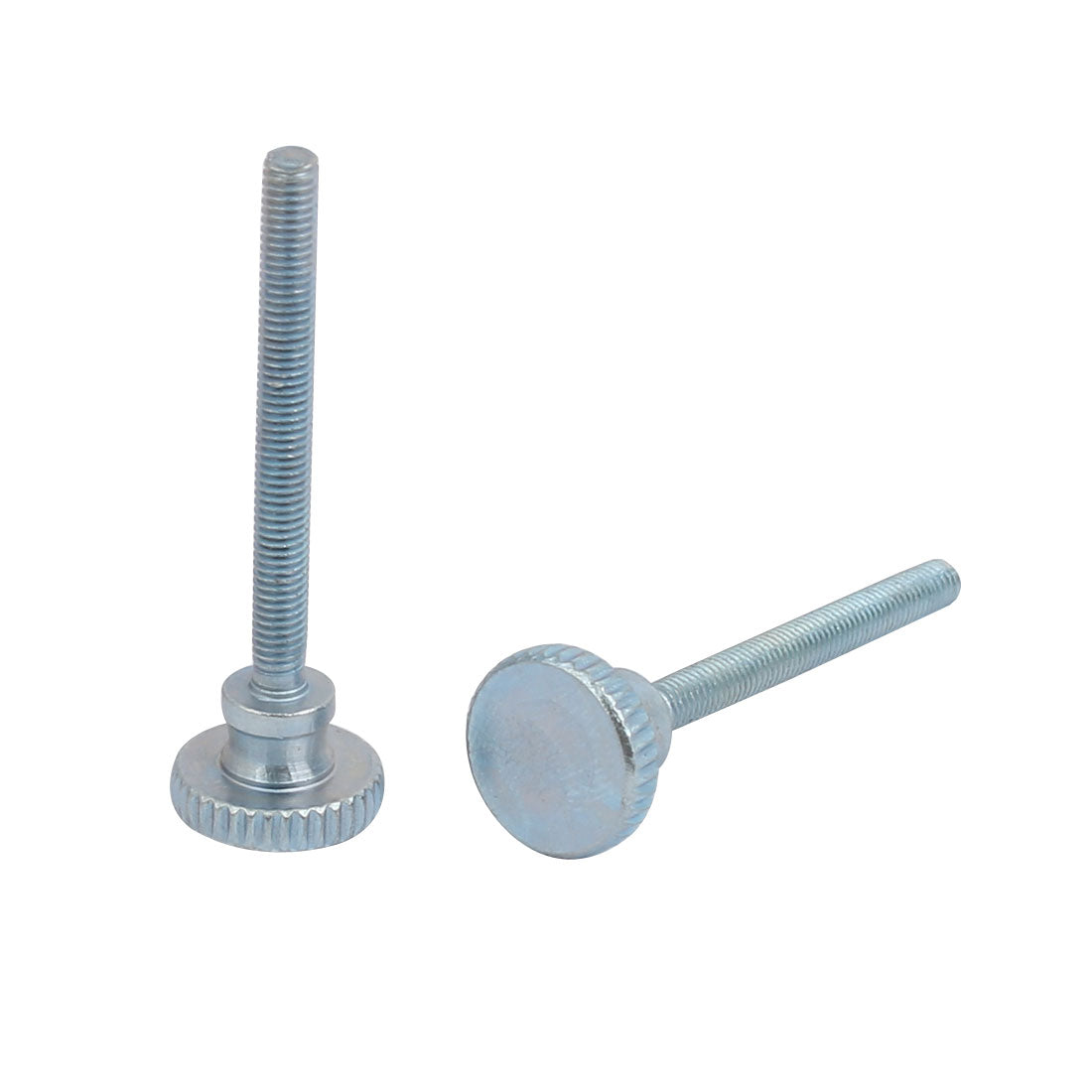 Harfington M3x30mm Carbon Steel Flat Knurled Head Fully Threaded Thumb Screw Bolt 10pcs