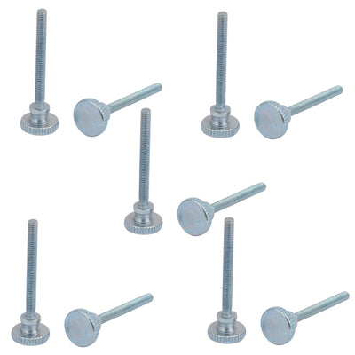 Harfington M3x30mm Carbon Steel Flat Knurled Head Fully Threaded Thumb Screw Bolt 10pcs