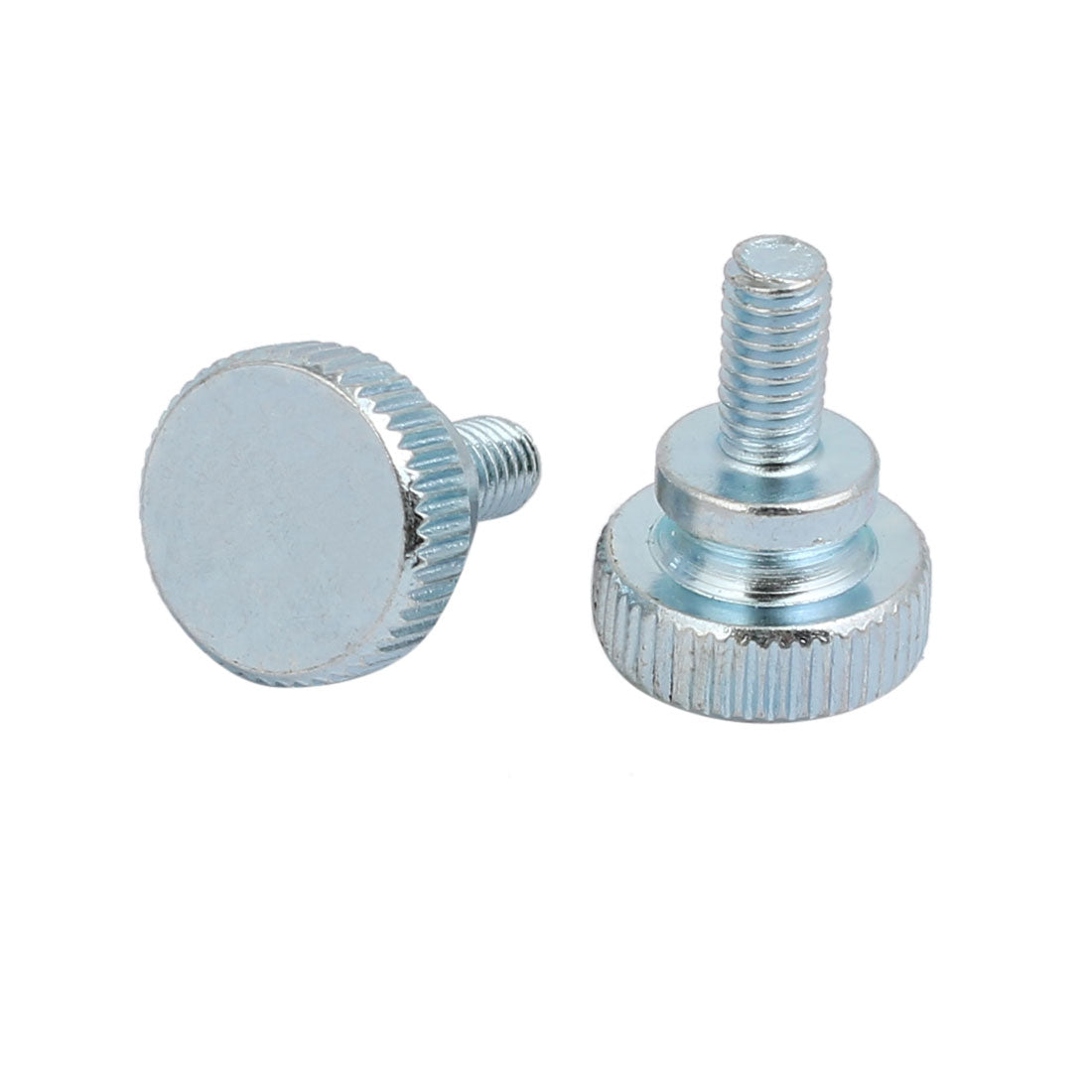 Harfington M4x8mm Carbon Steel Flat Knurled Head Fully Threaded Thumb Screw Bolt 16pcs