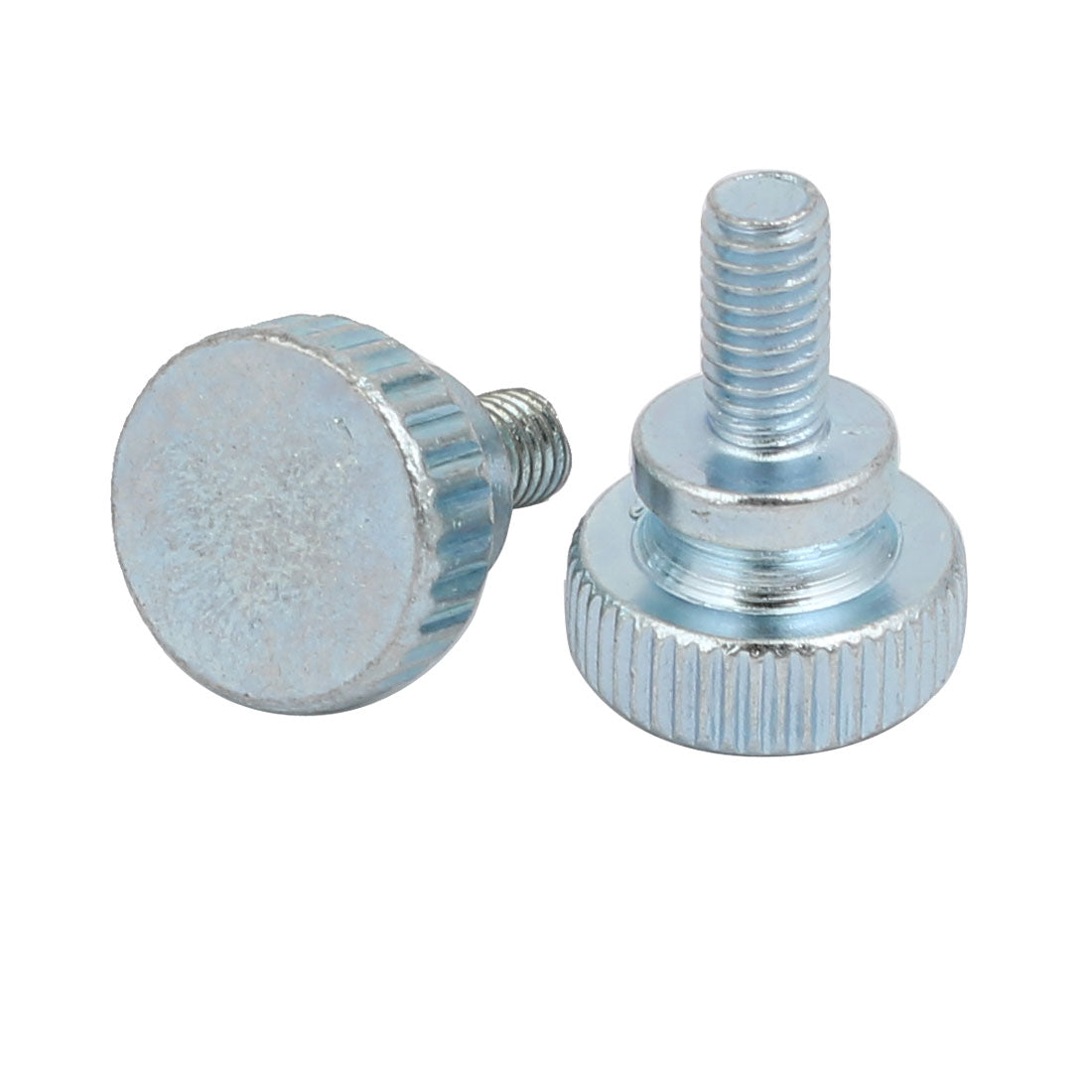 Harfington M4x8mm Carbon Steel Flat Knurled Head Fully Threaded Thumb Screw Bolt 12pcs