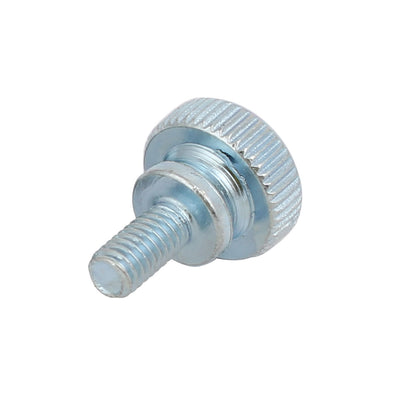 Harfington M4x8mm Carbon Steel Flat Knurled Head Fully Threaded Thumb Screw Bolt 12pcs