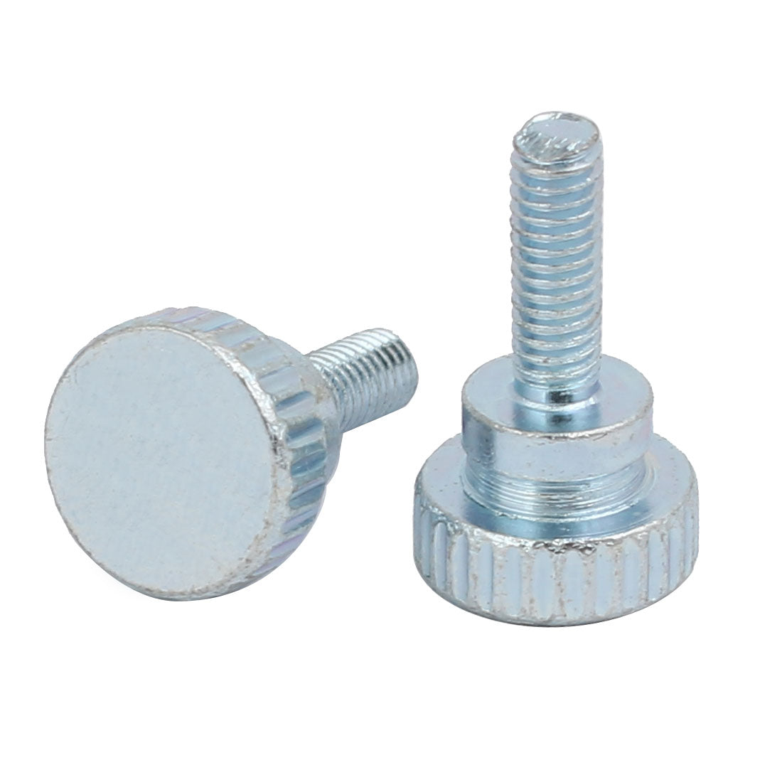 Harfington M4x12mm Carbon Steel Flat Knurled Head Fully Threaded Thumb Screw Bolt 12pcs