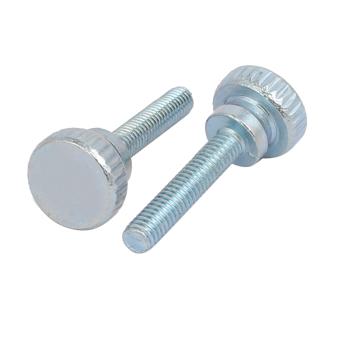 Harfington M4x20mm Carbon Steel Flat Knurled Head Fully Threaded Thumb Screw Bolt 16pcs