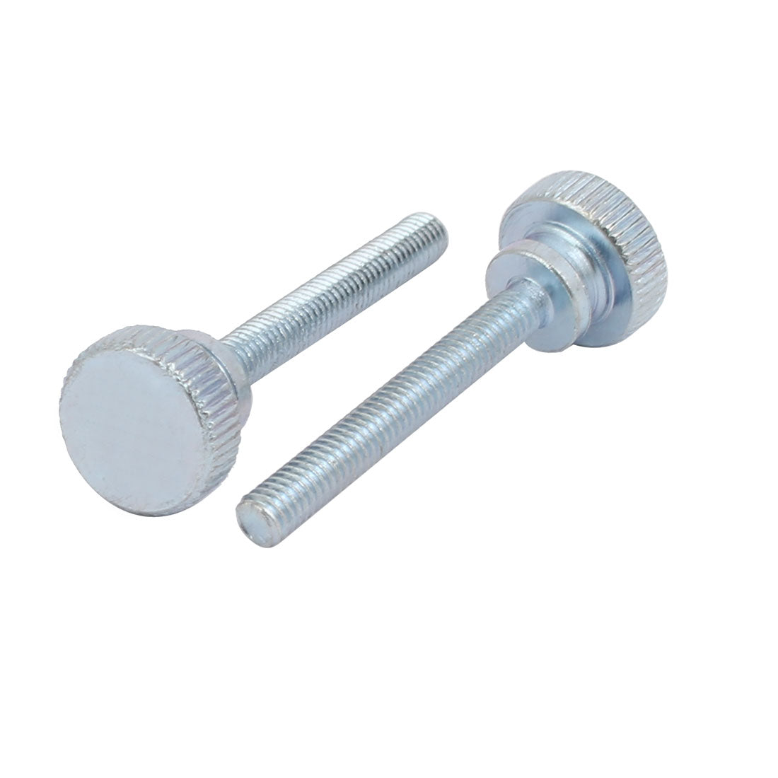 Harfington M4x30mm Carbon Steel Flat Knurled Head Fully Threaded Thumb Screw Bolt 16pcs