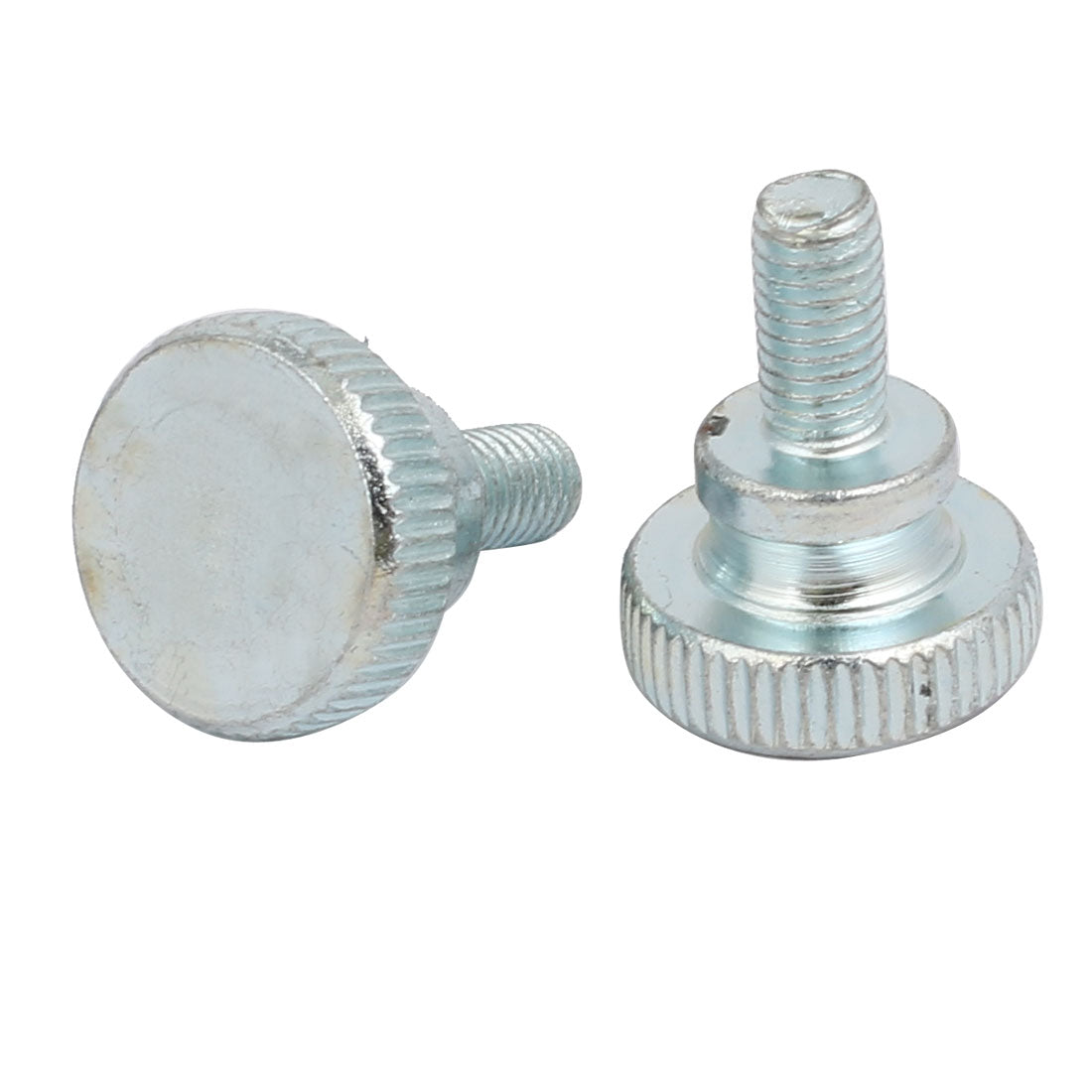 Harfington M5x10mm Carbon Steel Flat Knurled Head Fully Threaded Thumb Screw Bolt 6pcs