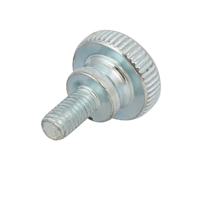 Harfington M5x10mm Carbon Steel Flat Knurled Head Fully Threaded Thumb Screw Bolt 6pcs
