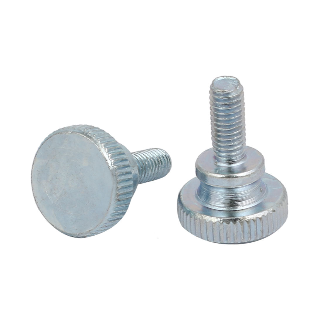 Harfington M5x12mm Carbon Steel Flat Knurled Head Fully Threaded Thumb Screw Bolt 6pcs