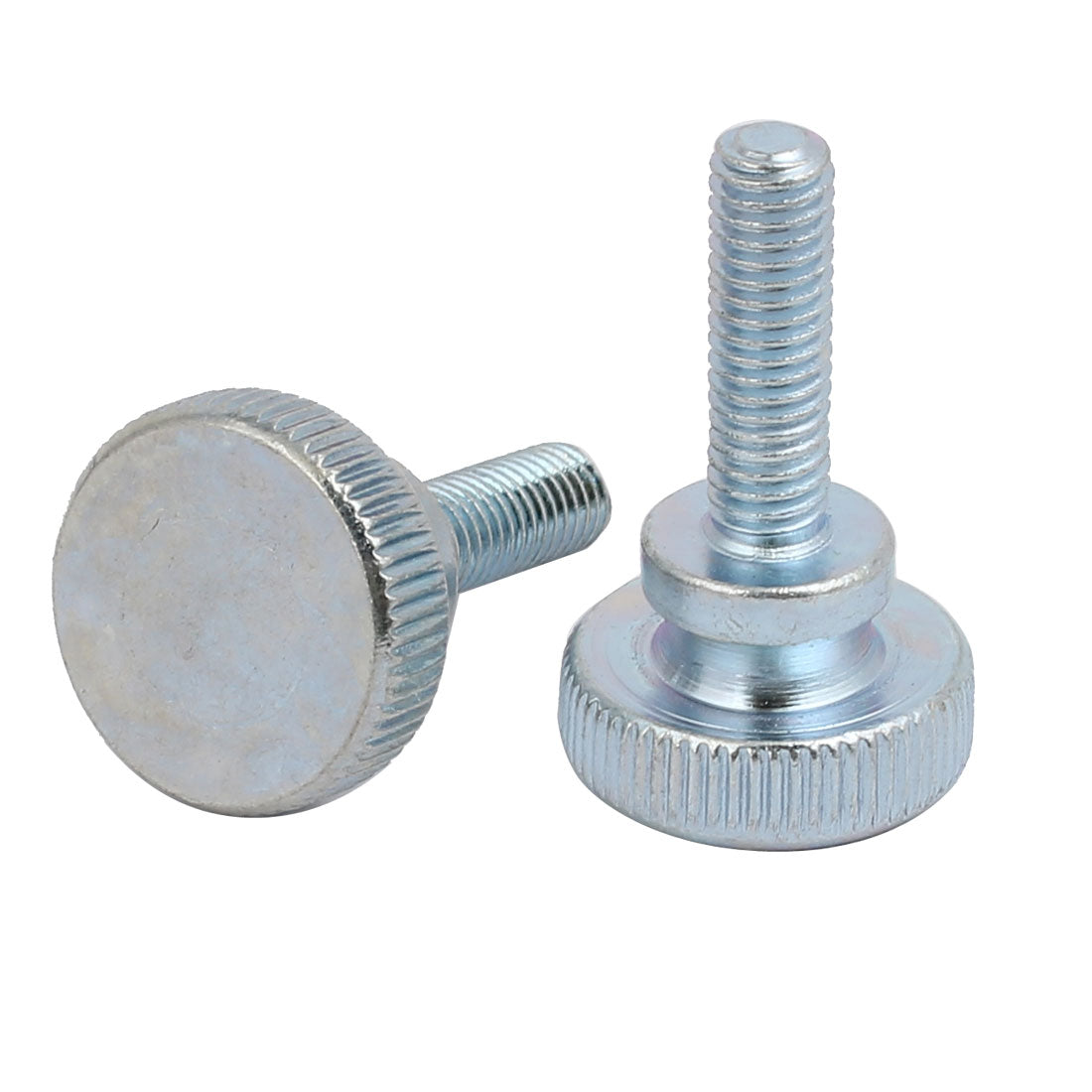 Harfington M6x20mm Carbon Steel Flat Knurled Head Fully Threaded Thumb Screw Bolt 6pcs