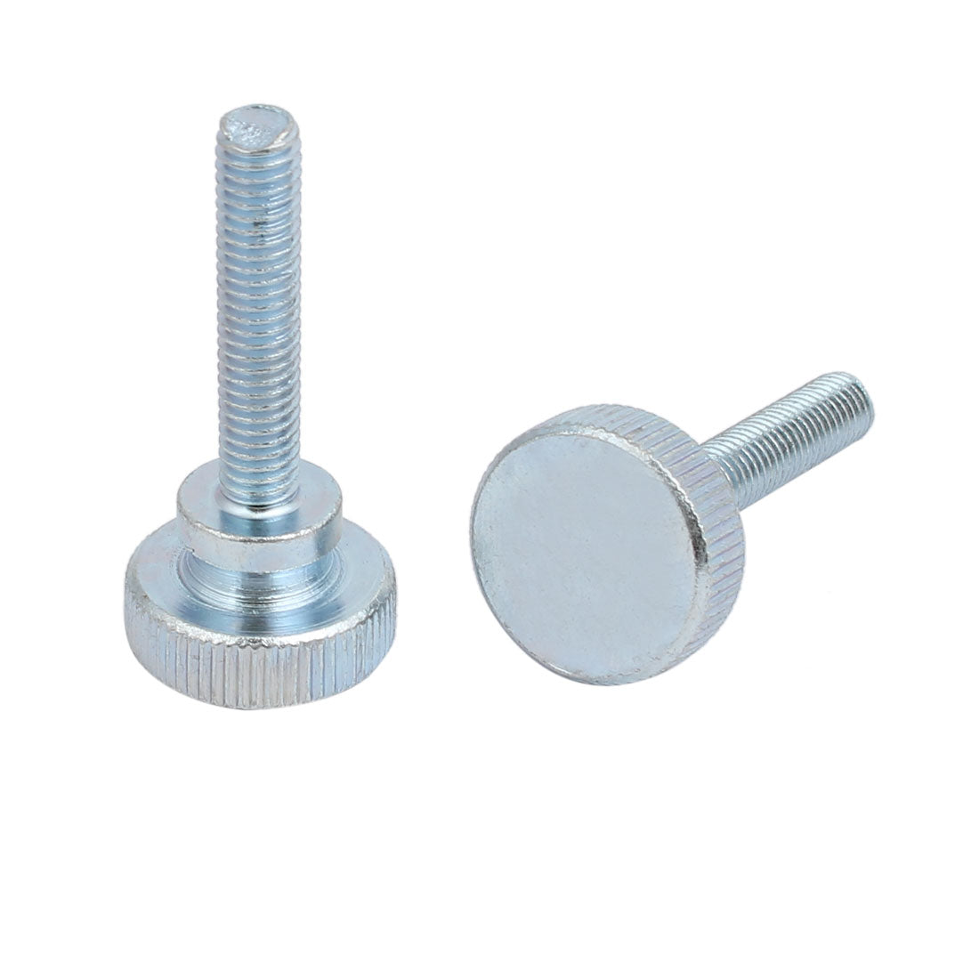 Harfington M6x30mm Carbon Steel Flat Knurled Head Fully Threaded Thumb Screw Bolt 3pcs