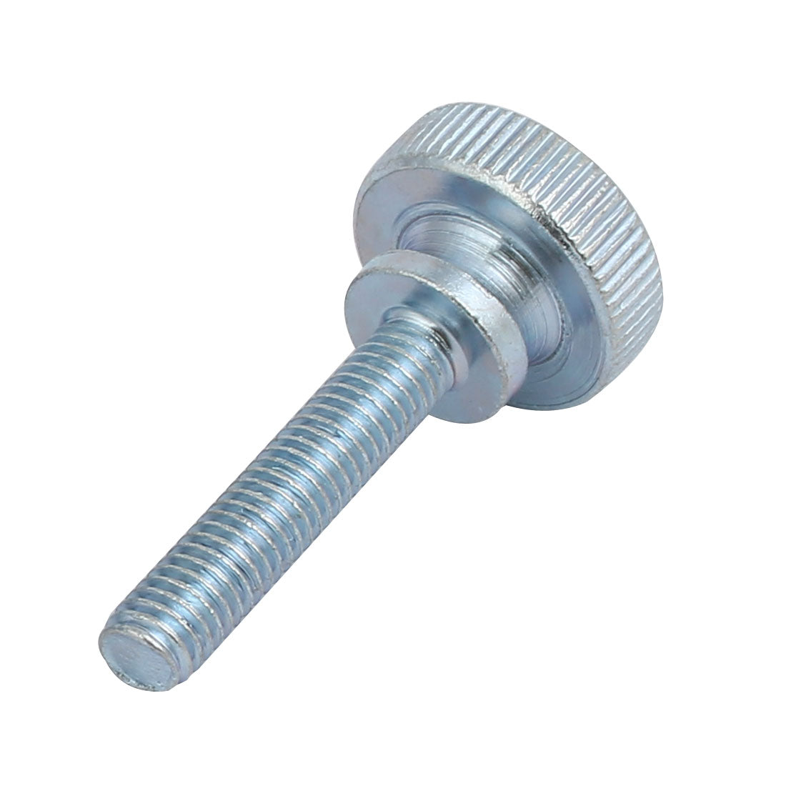 Harfington M6x30mm Carbon Steel Flat Knurled Head Fully Threaded Thumb Screw Bolt 3pcs