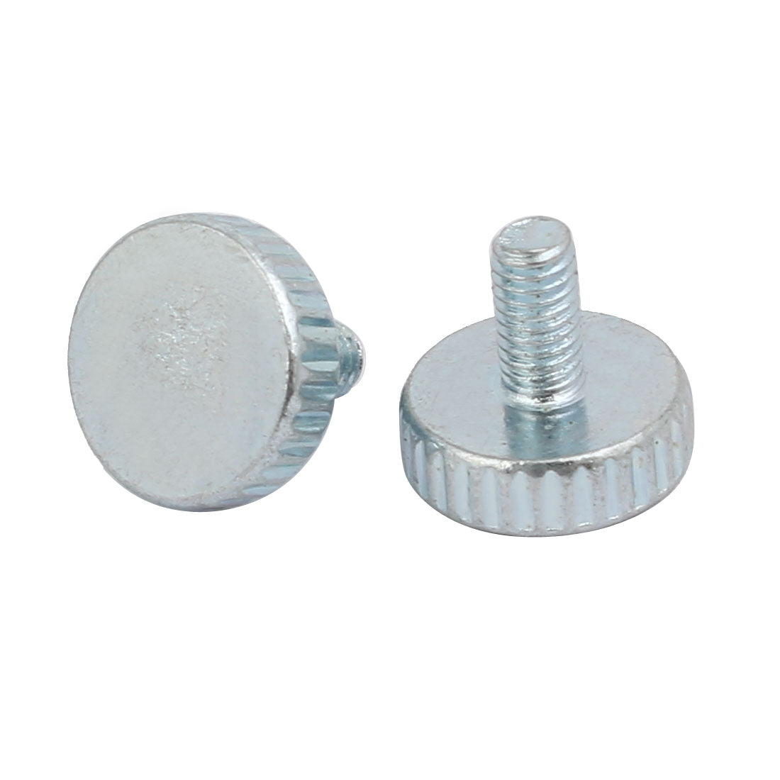 Harfington M3x6mm Thread Zinc Plated Knurled Round Head Thumb Screws Silver Blue 20pcs