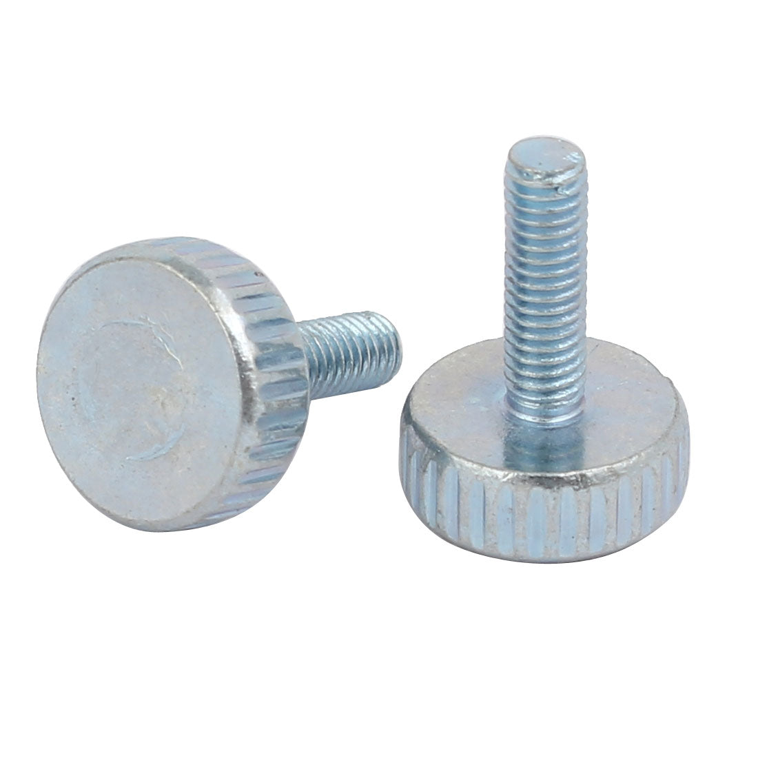 Harfington M3x12mm Thread Zinc Plated Knurled Round Head Thumb Screws Silver Blue 20pcs