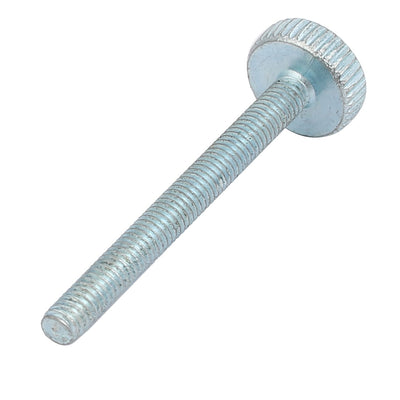 Harfington M4x40mm Thread Zinc Plated Knurled Round Head Thumb Screws Silver Blue 10pcs