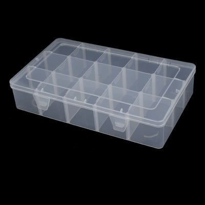 Harfington 15 Compartment Jewelry Earring Bead Organizer Container Storage Case Clear