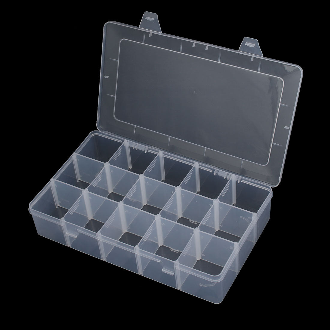 Harfington 15 Compartment Jewelry Earring Bead Organizer Container Storage Case Clear