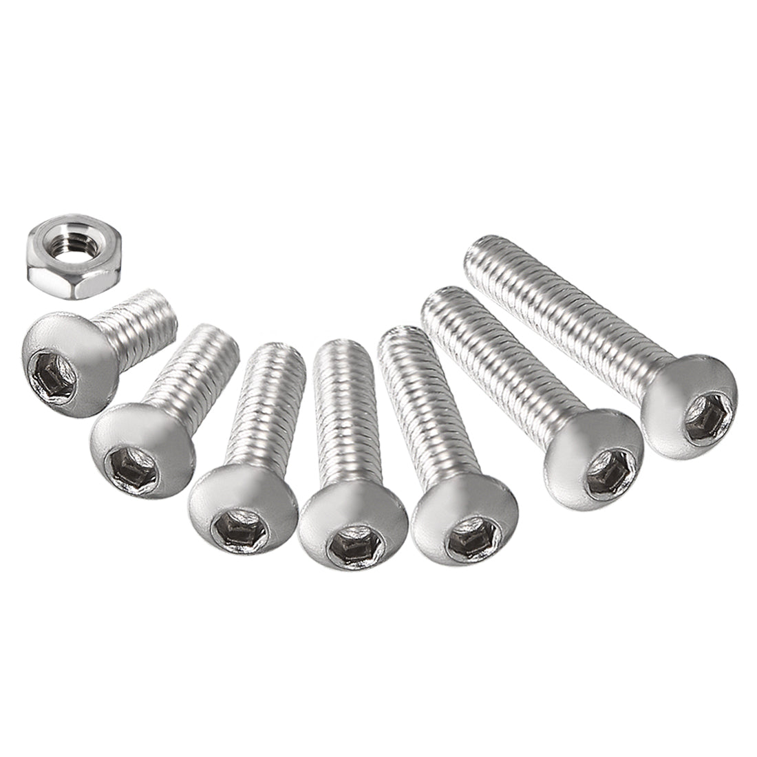 Harfington 280pcs M2 304 Stainless Steel Hex Socket Button Head Cap Bolts Screws Nuts Kit