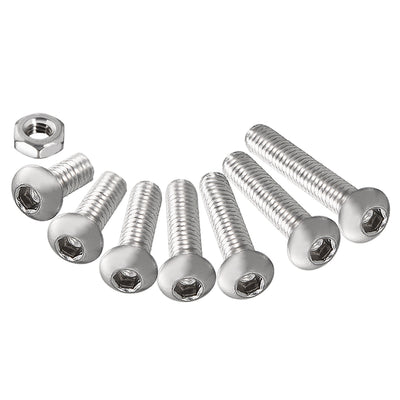 Harfington 280pcs M2 304 Stainless Steel Hex Socket Button Head Cap Bolts Screws Nuts Kit