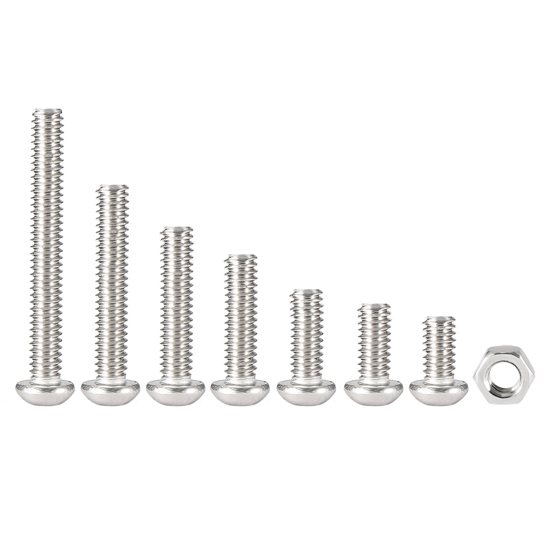 Harfington 280pcs M2 304 Stainless Steel Hex Socket Button Head Cap Bolts Screws Nuts Kit