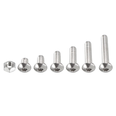 Harfington 170pcs 304 Stainless Steel M4 Hex Socket Button Head Screw Nut Assortment Kit