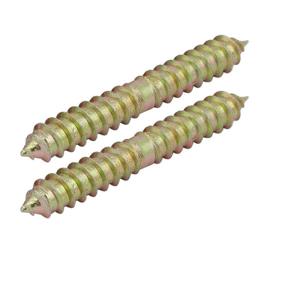 Harfington 12pcs 8mmx60mm Carbon Steel Zinc Plated Dowel Screw Bronze Tone