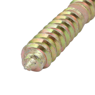 Harfington 12pcs 8mmx60mm Carbon Steel Zinc Plated Dowel Screw Bronze Tone