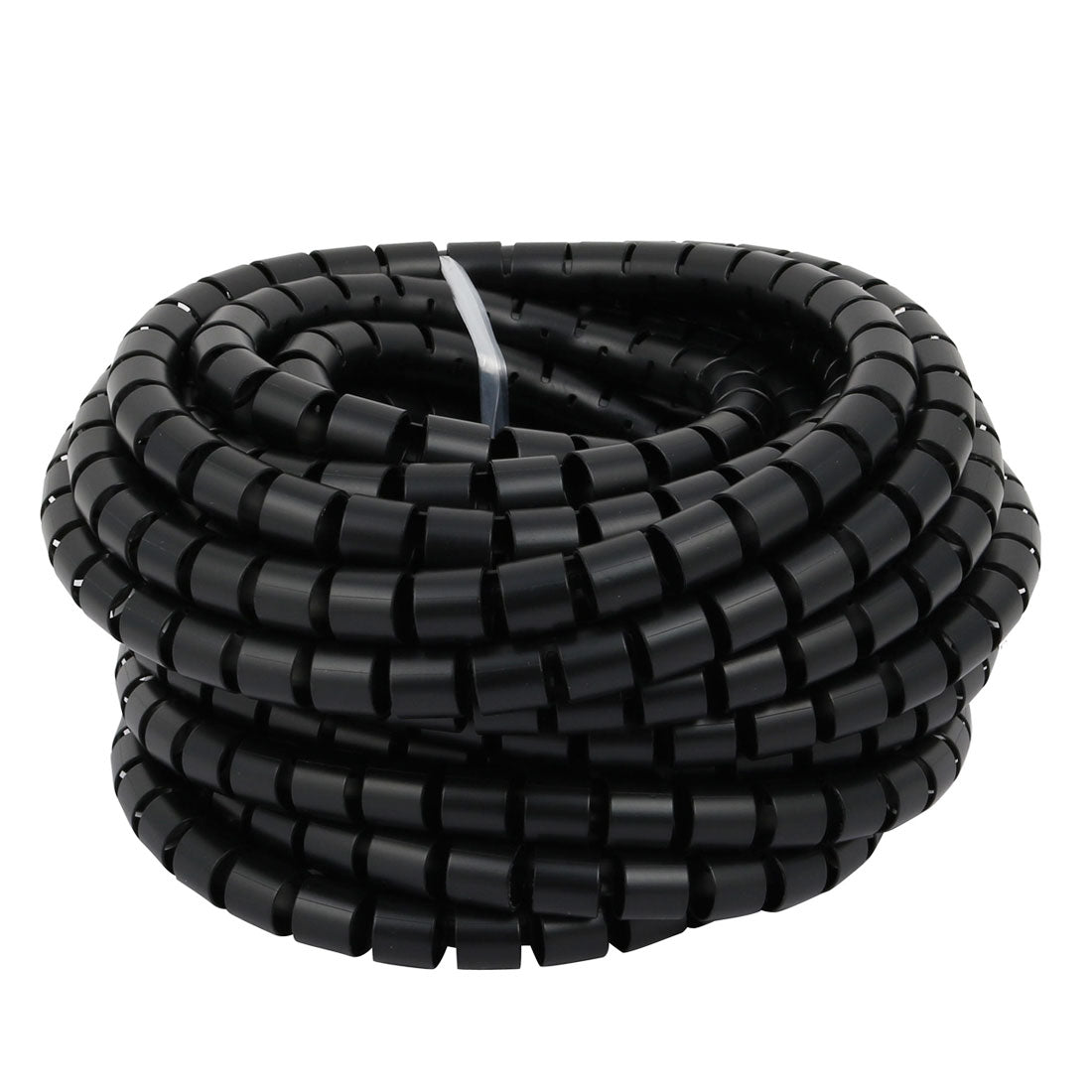 Harfington 15mm Dia Flexible Spiral Tube Cable Wire Wrap Black 10 Meters Long with Clip