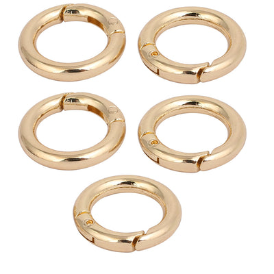 Harfington 16mm Inner Dia Zinc Alloy Opened Round Ring Loop Buckle Gold Tone 5pcs