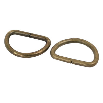 Harfington 15mm Inner Width Iron Metal Non Welded Half Round D Ring Bronze Tone 10pcs
