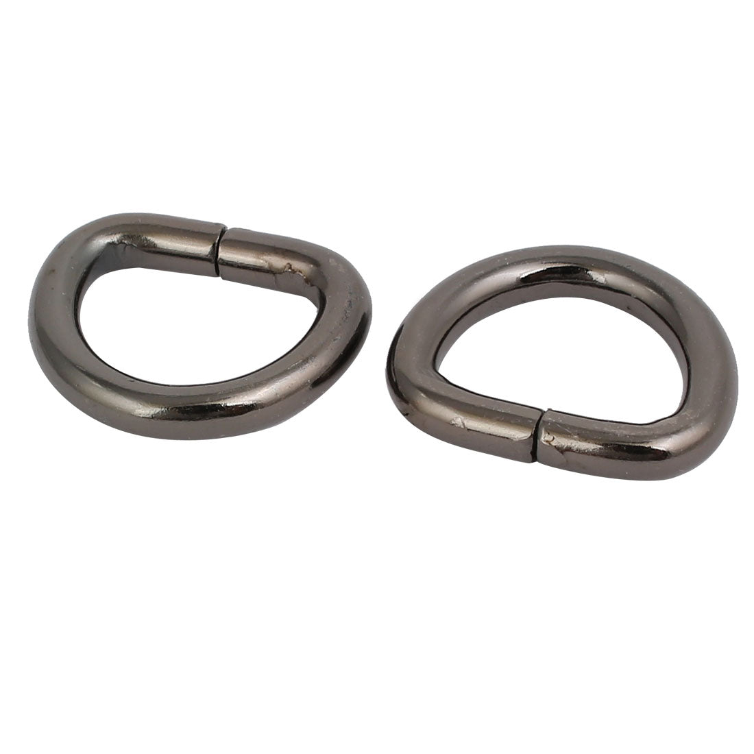 Harfington 16mm Inner Width Zinc Alloy Thickening Non Welded D Ring Black 10pcs