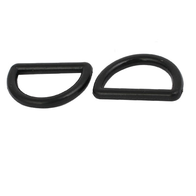Harfington 15mm Inner Width Plastic D Ring Belt Buckle Accessories Black 20pcs