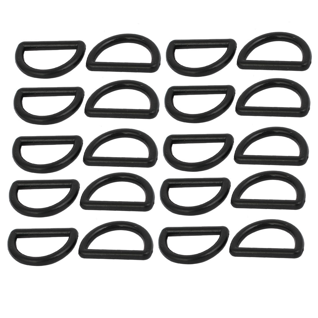 Harfington 15mm Inner Width Plastic D Ring Belt Buckle Accessories Black 20pcs