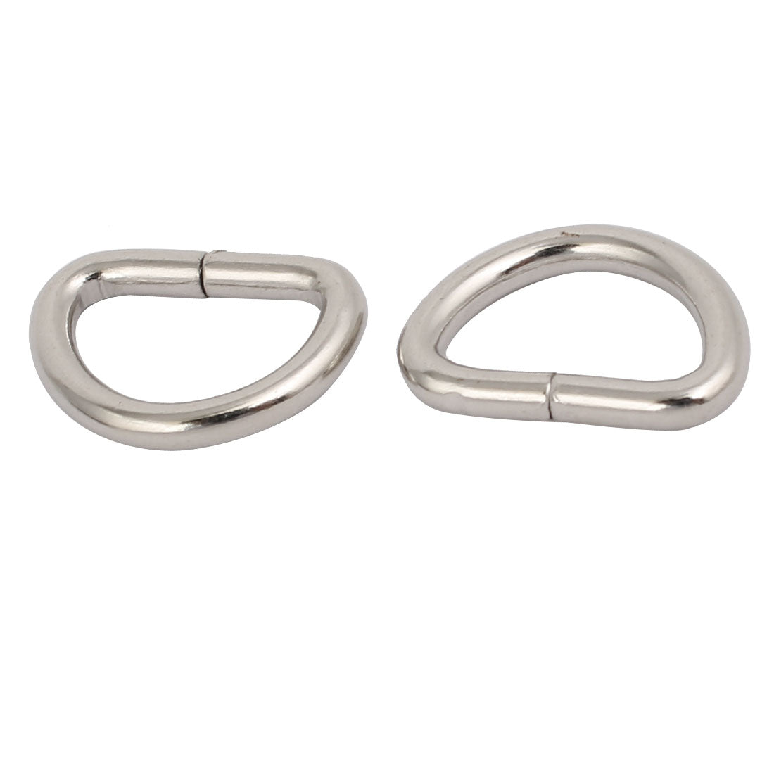 Harfington 13mm Inner Width Metal Half Round Shaped Non Welded D Ring Silver Tone 20pcs