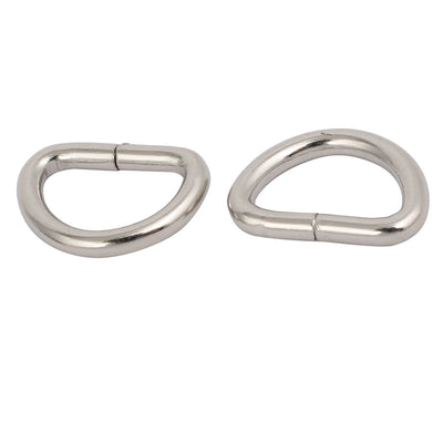 Harfington 13mm Inner Width Metal Half Round Shaped Non Welded D Ring Silver Tone 20pcs