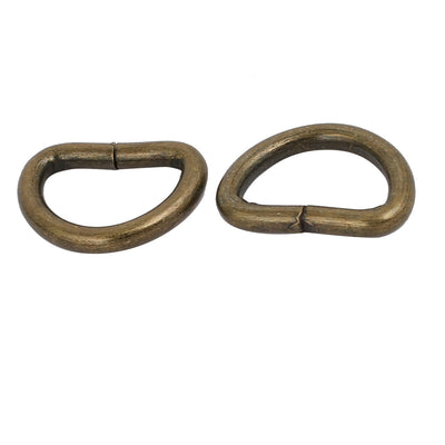 Harfington 13mm Inner Width Metal Half Round Shaped Non Welded D Ring Bronze Tone 20pcs